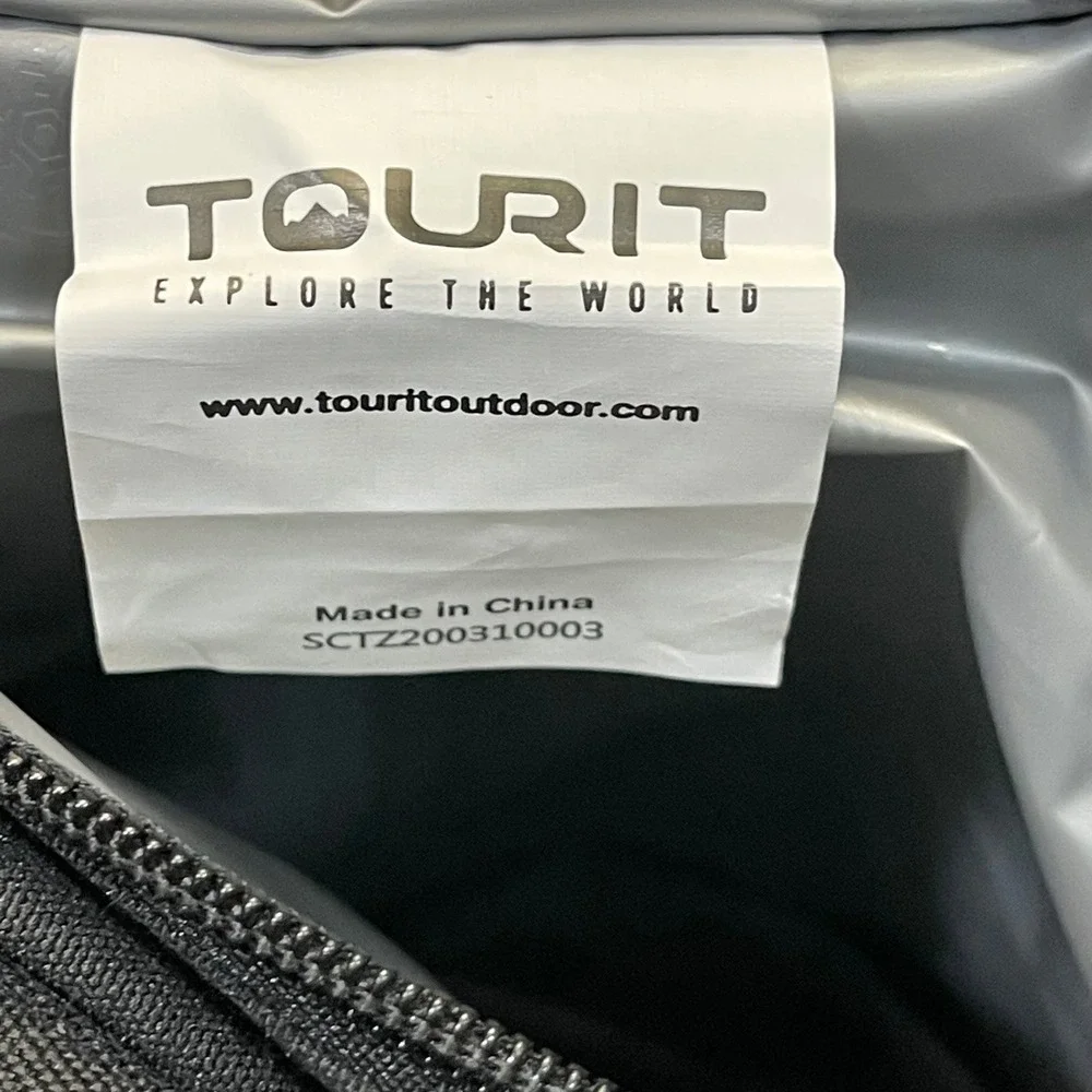 TOURIT SCTZ200310003 Black Zippered Insulated Soft Sided Cooler‎ Tote Bag